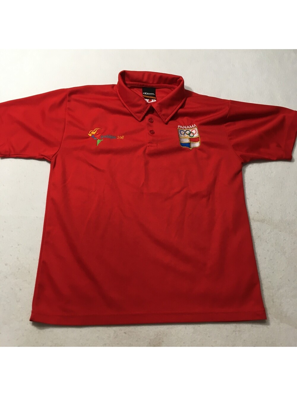 Guadalajara 2011 Men’s Polo Shirt Red small embroidered pan american games.